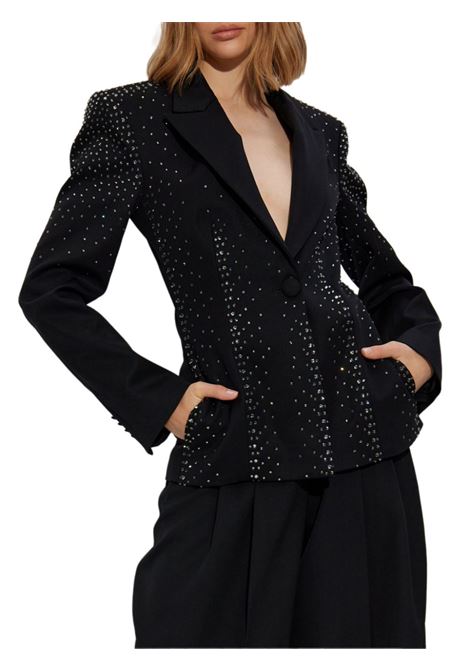 Black crystal-embellished blazer The attico - women THE ATTICO | 250WCG00061WWW046TS100